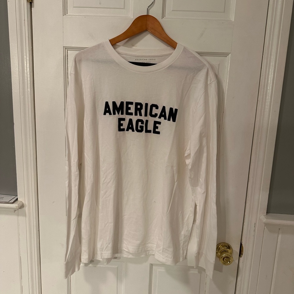 American Eagle white long sleeve T-shirt…with American Eagle logo .. large